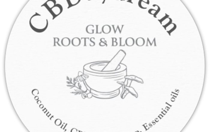 Close up of CBD daydream label black and white