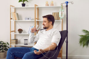 infusion drip in wellness center or beauty salon