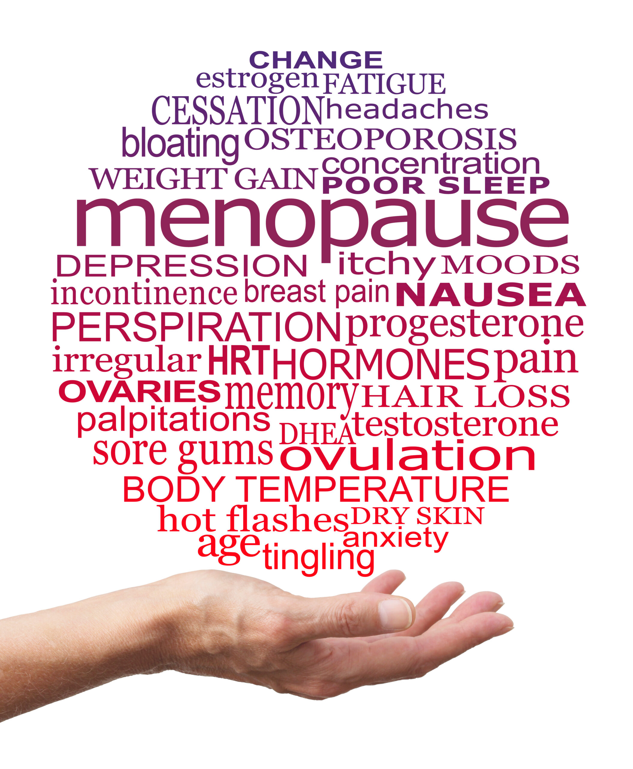 Word cloud of menopause symptoms