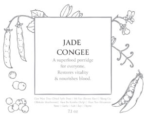 Black and White jade congee label