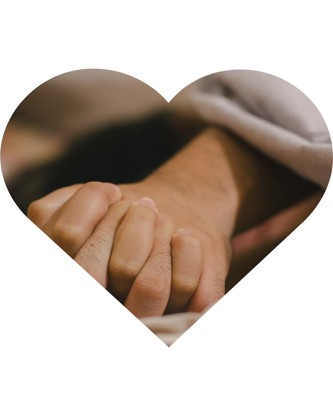 Holding hands inside a heart