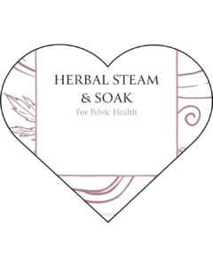 heart with herbal steam label in it