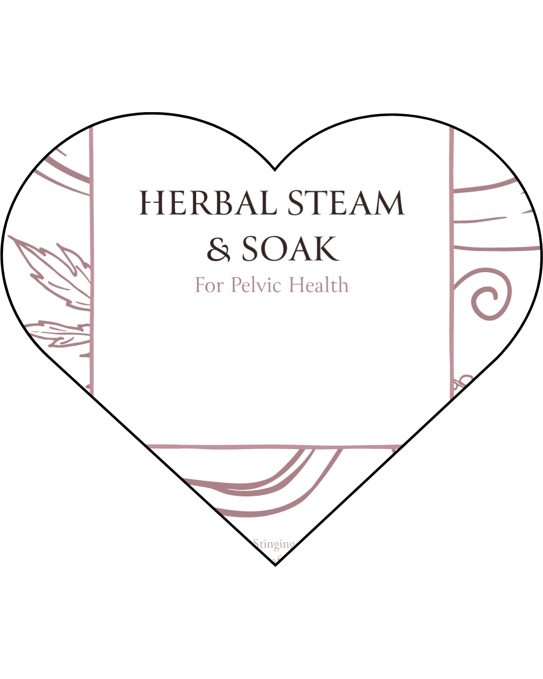 heart with herbal steam label in it