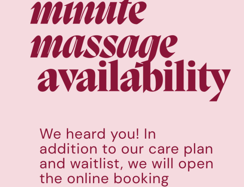 Important Update Regarding Massage Therapy Scheduling